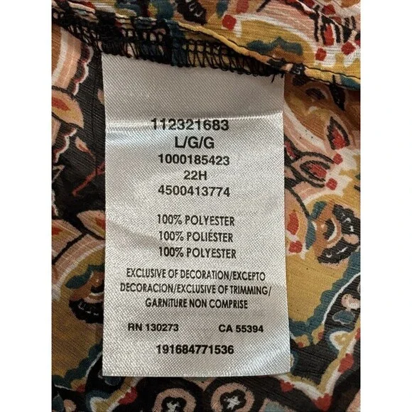 Wranglers Retro Women’s Smocked Long Sleeved Top Western Boho Cowboy Rodeo Large - Picture 9 of 10